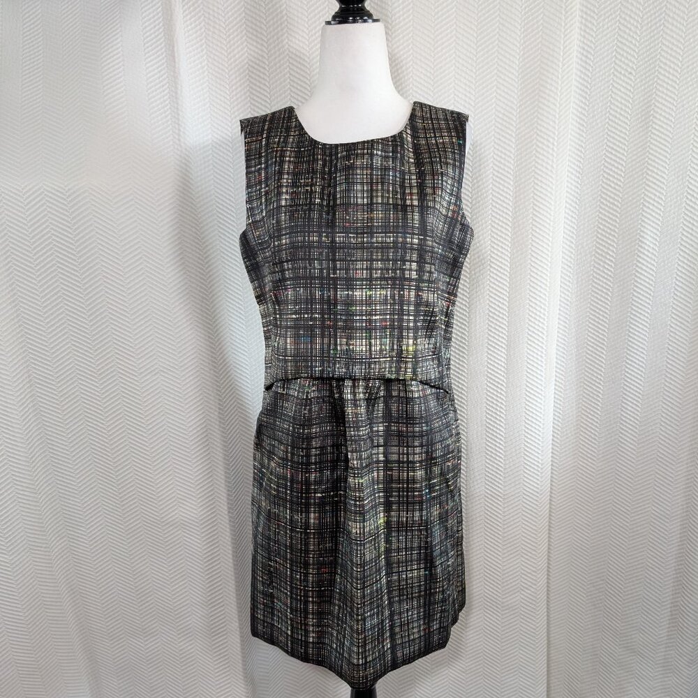 MILLY Confetti Check Laura Dress Sheath Cocktail Size 8
